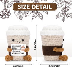 A AIFAMY Positive Coffee crochet doll small size ideal for display