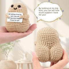 A AIFAMY potato with positivity card is a cheerful desk companion.