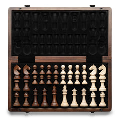 A&amp;A 15-inch magnetic chess board offers a flat play surface for smooth moves.