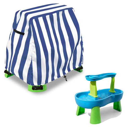 Aacabo kids water table cover showing dimensions 41in x 25in x 33in for a snug fit.