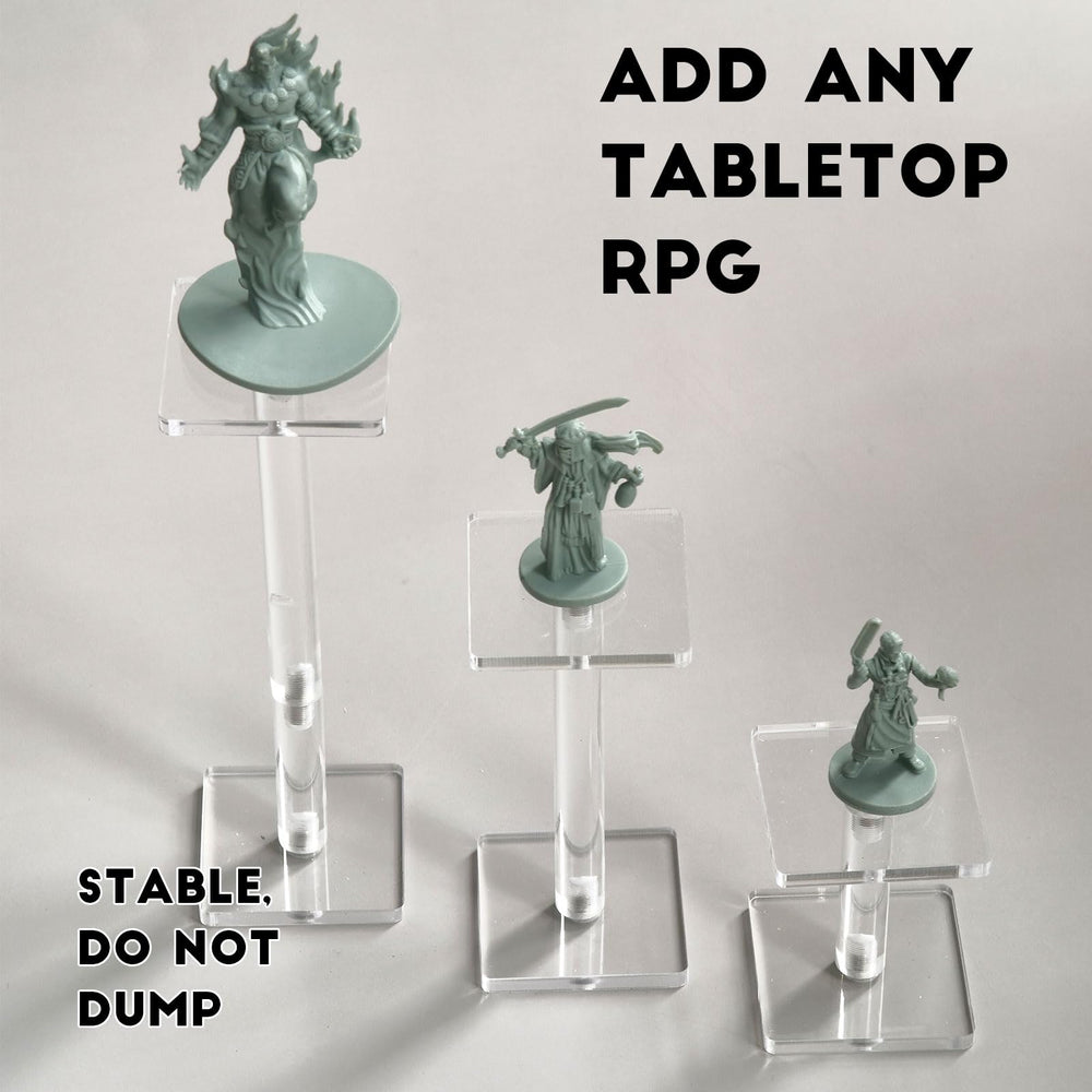 AAiphuwew clear acrylic stand preserving terrain while elevating miniatures