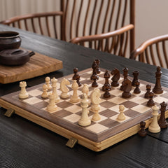 A&amp;A Staunton 3-inch king pieces offer authoritative, easy-to-read setup.