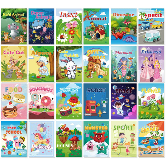 Aannanl 24 mini coloring set with space theme for curiosity and color recognition on the go