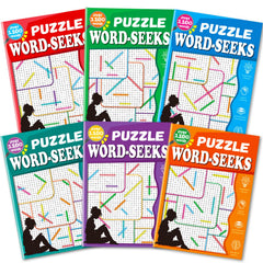Aannanl 6600+ Word Search Books cover, six-book set for adults; ideal for at-home brain workouts.