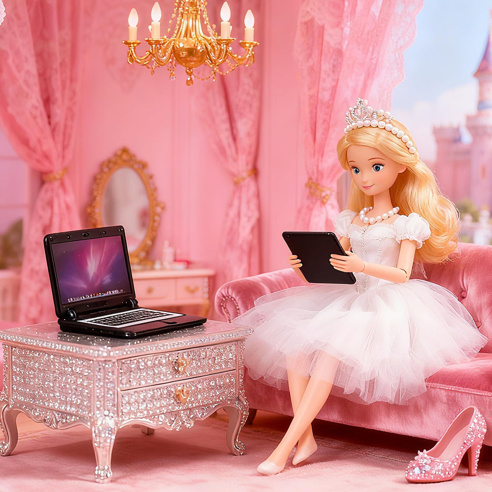 Aanxufa mini tablet dollhouse prop offers modern realism for room scenes