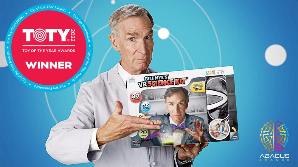 Abacus Brands Bill Nye VR goggles image demonstrates immersive, hands-on learning.