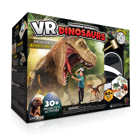 Abacus Brands Professor Maxwell's VR Dinosaurs set offers immersive exploration of prehistoric life.