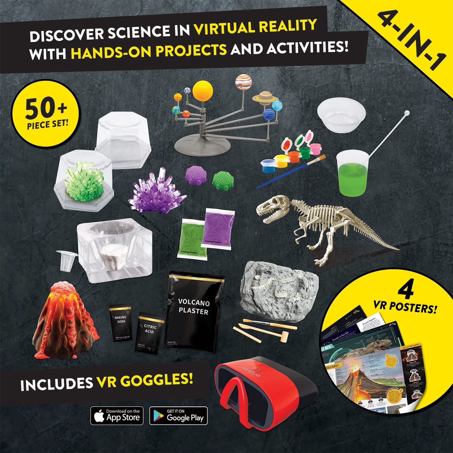 Abacus Brands VR Lab crystal caves, encourages hands-on crystal growing and discovery.