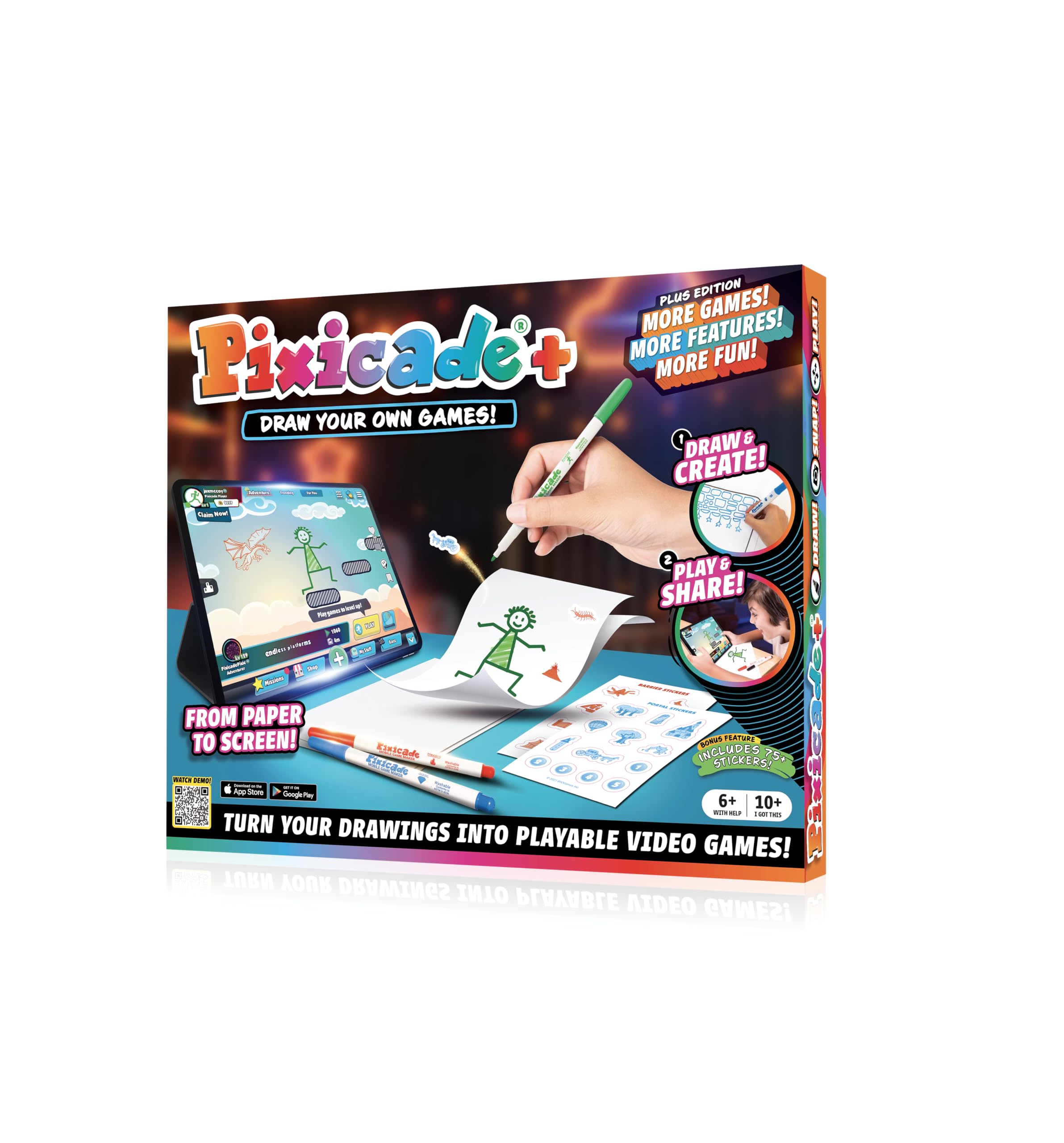 Abacus Pixicade+ drawing to game; capture sketches to play.