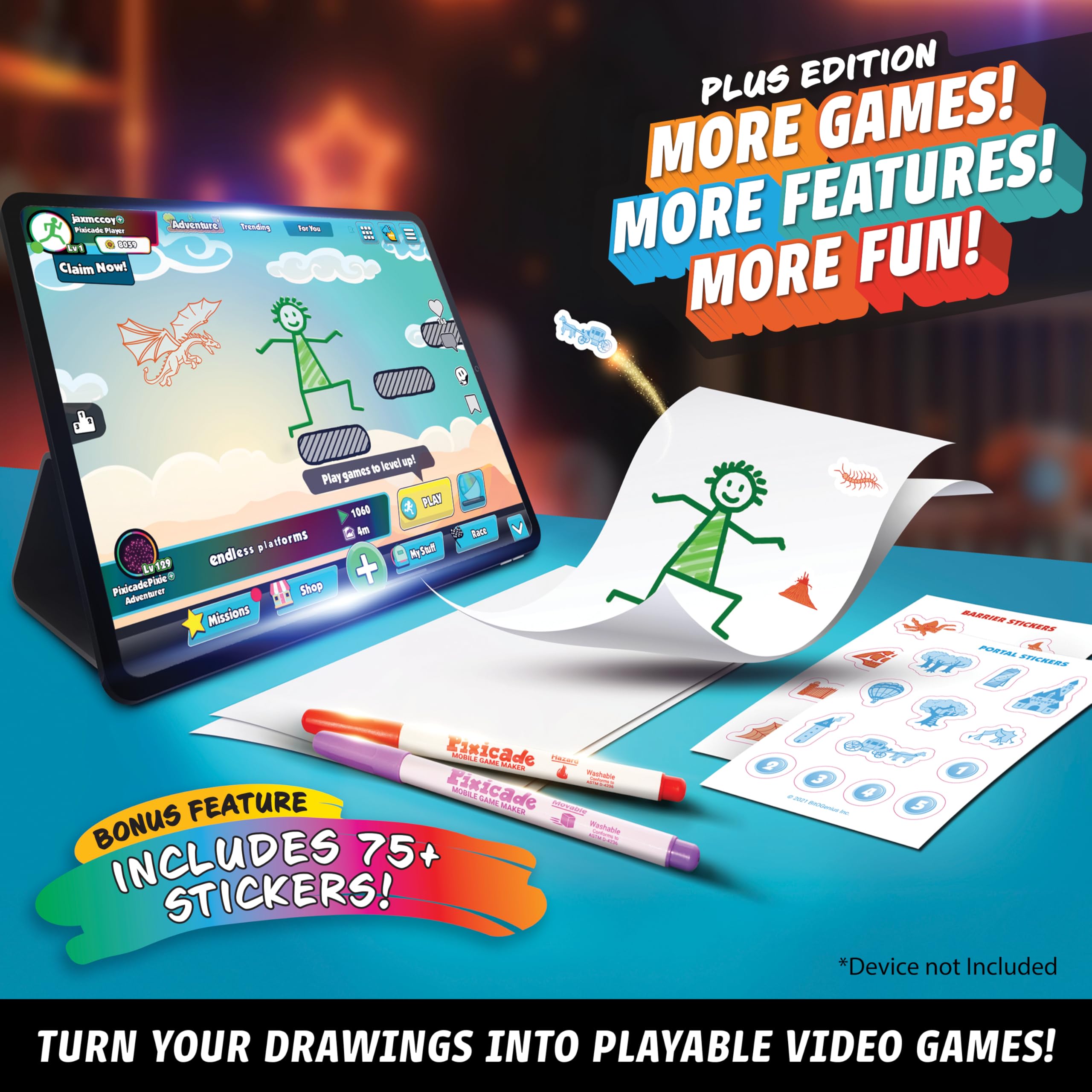 Abacus Pixicade+ create head-to-head multiplayer challenges quickly.
