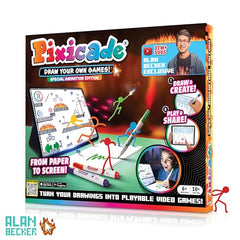 Abacus Pixicade Special Animation Edition draw-to-life scene shows drawings become interactive games.