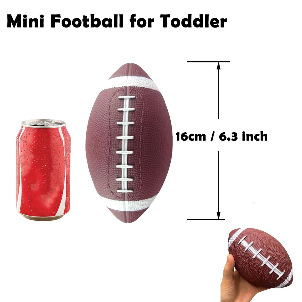 ABAJI 6-inch football with pump needle for quick inflation and practice.