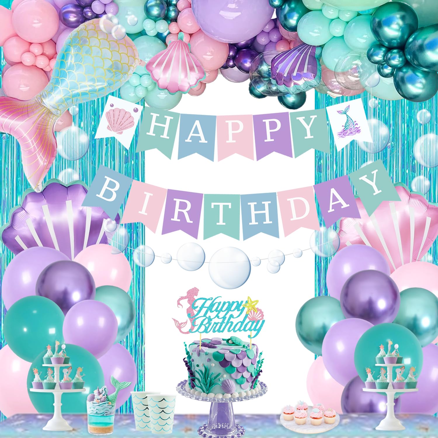 ABAOWO Mermaid balloons for a vibrant undersea birthday celebration