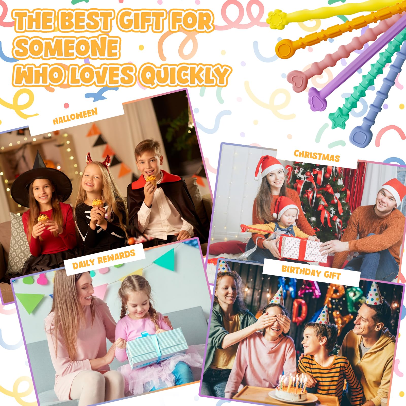 Abdkw 6-pack versatile sensory sticks for kids and teens.