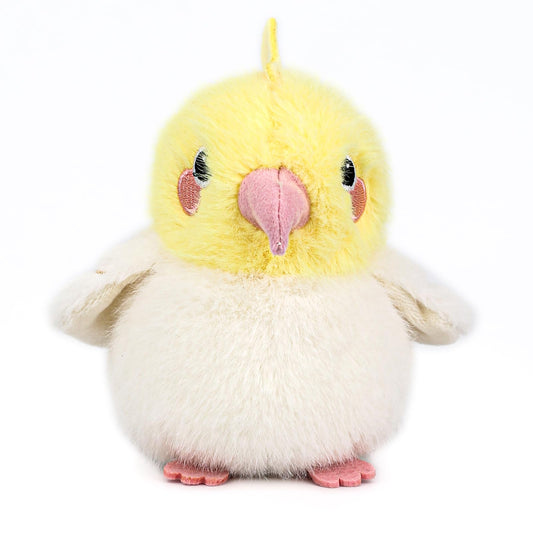 ABEARCAR Cockatiel plush side view, portable companion for bags and desks.