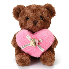 ABEARCAR cute teddy bear with pink heart, 20cm, ideal as a heartfelt gift.