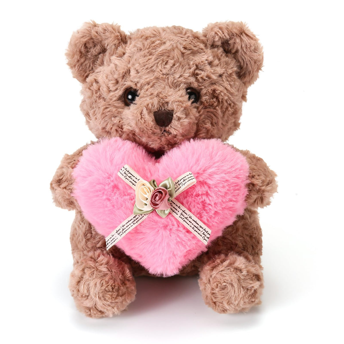 ABEARCAR teddy bear with pink heart, perfect gift for kids and loved ones.