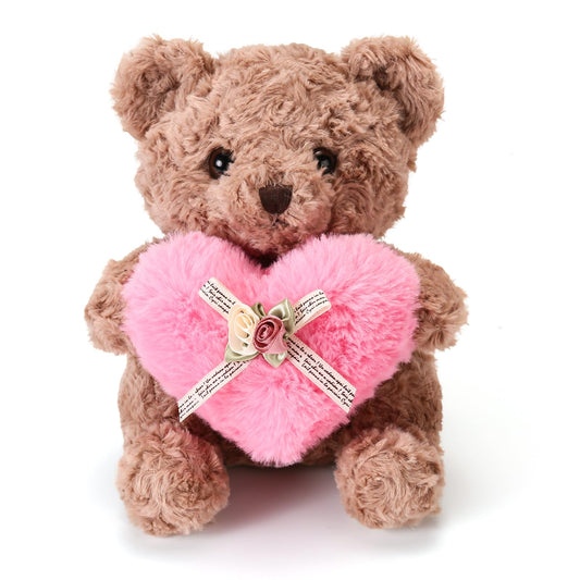 ABEARCAR teddy bear with pink heart, perfect gift for kids and loved ones.