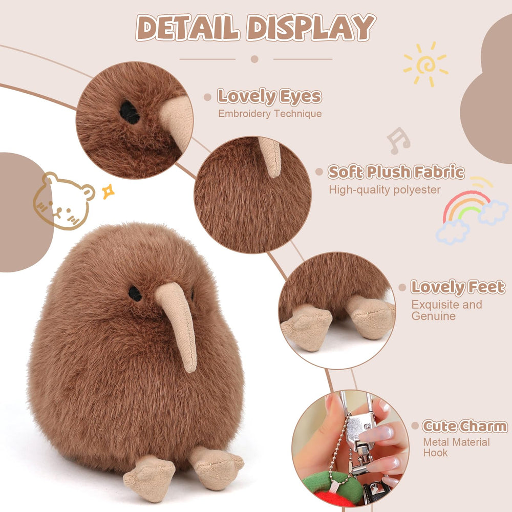 ABEARCAR Kiwi plush weighted base helps it sit upright on shelves.
