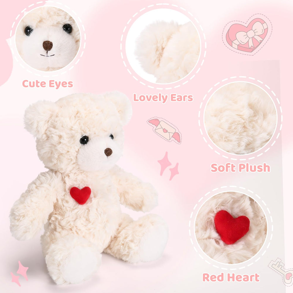 ABEARCAR Red Heart Teddy Bear care instructions for easy cleaning.