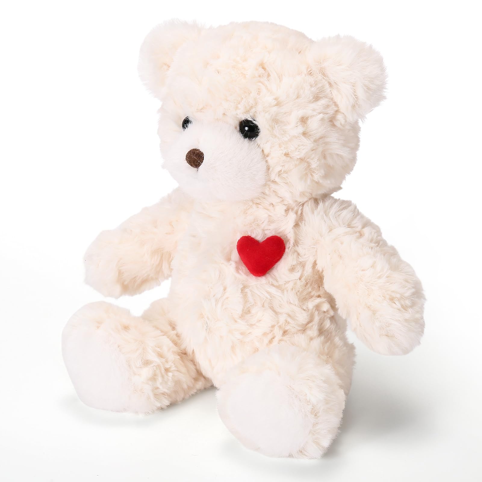 ABEARCAR Red Heart Teddy Bear face close-up showcasing cuddle-friendly features.