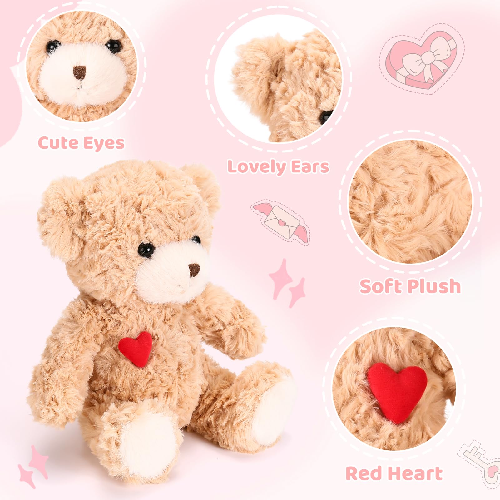 ABEARCAR Red Heart Teddy Bear gift-ready packaging enhances presentation