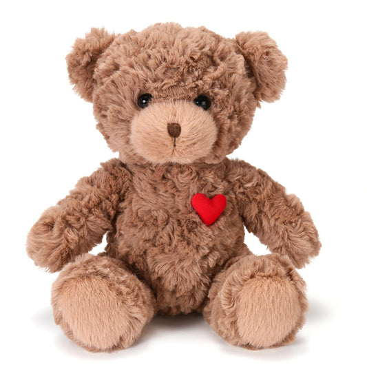ABEARCAR red heart teddy bear sitting 23cm, a cuddly gift for kids