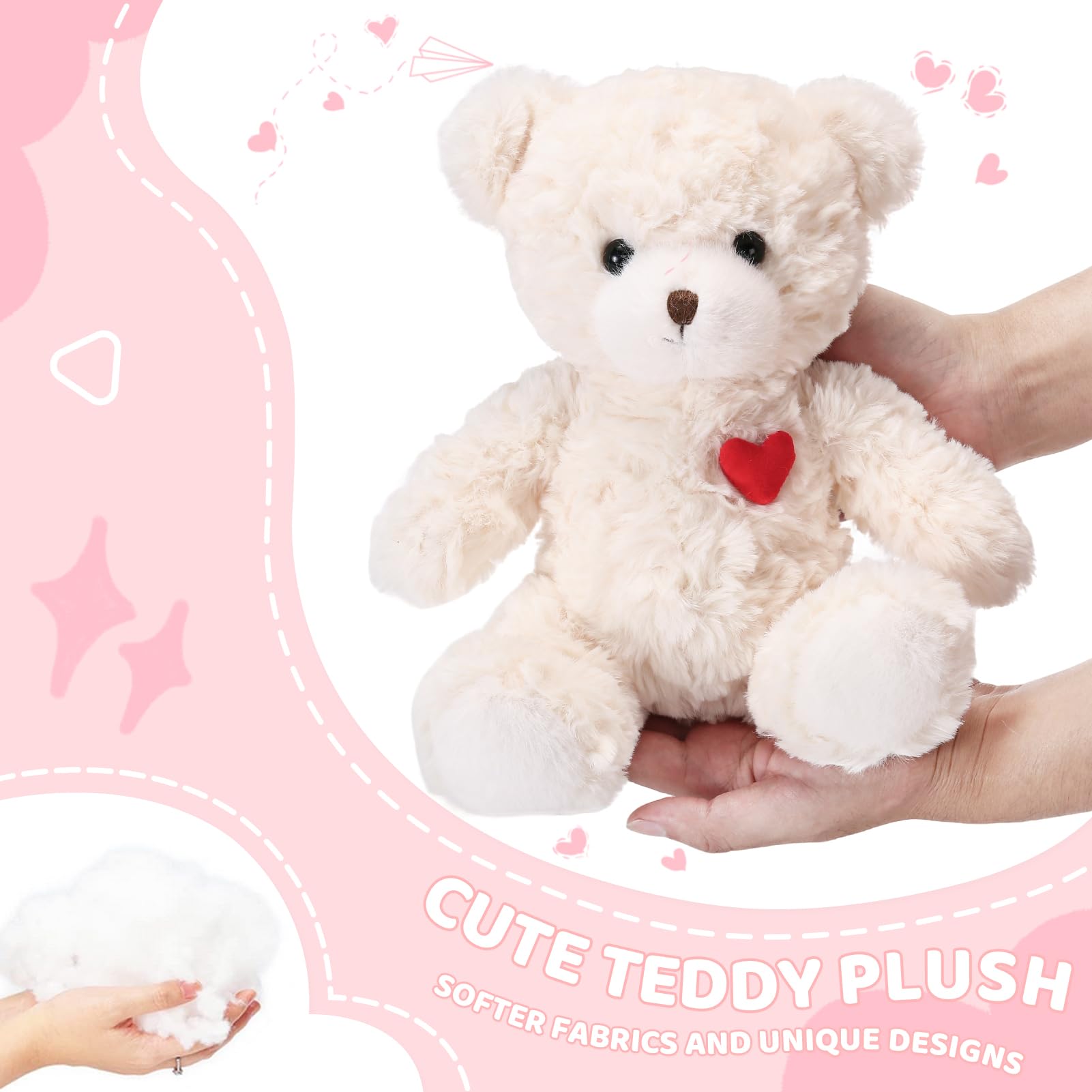 ABEARCAR Red Heart Teddy Bear vacuum packaging keeps it pristine and gift-ready.