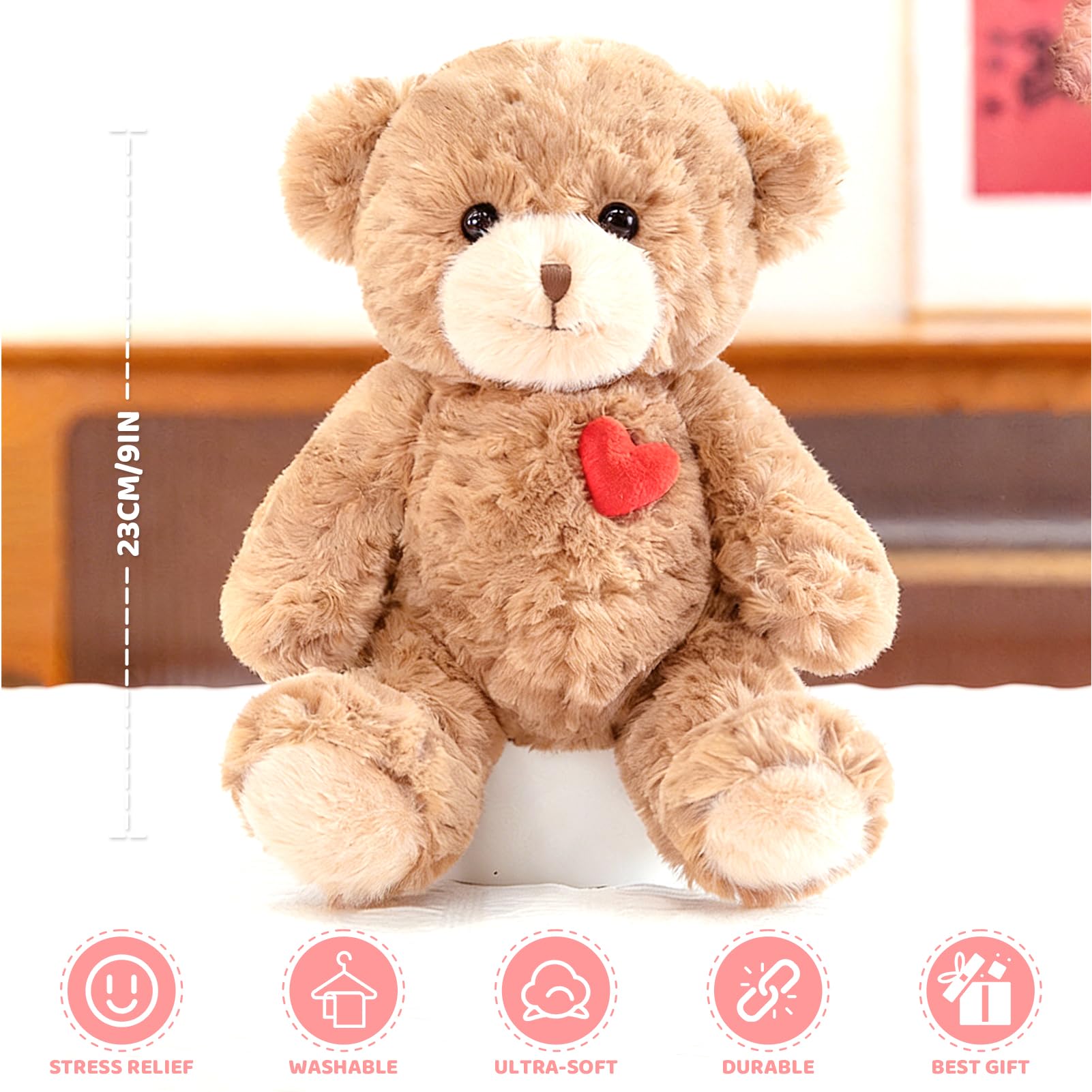 ABEARCAR Red Heart Teddy Bear vacuum packaging keeps it gift-ready