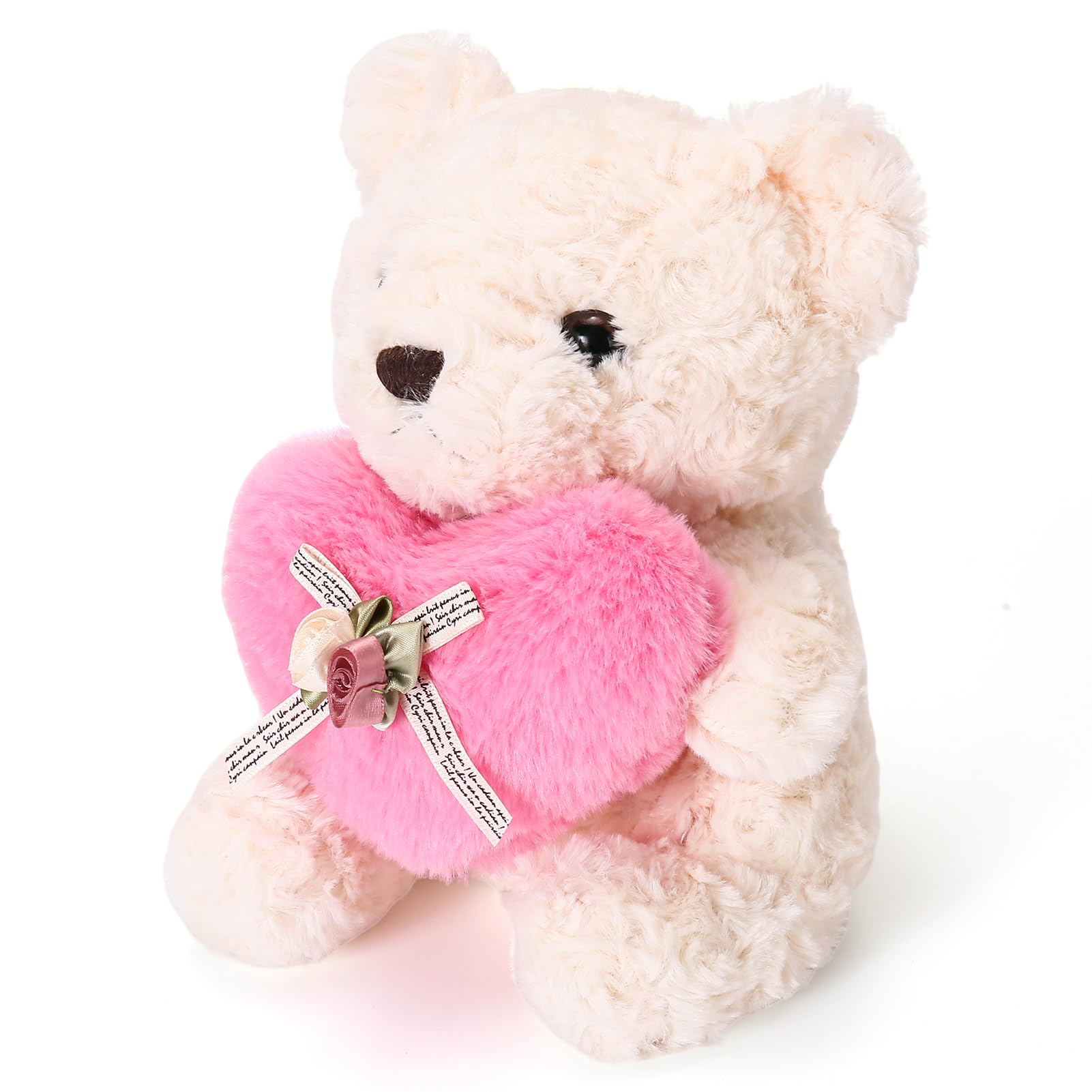 ABEARCAR pink heart teddy bear plush, a soft friend for kids and loved ones.