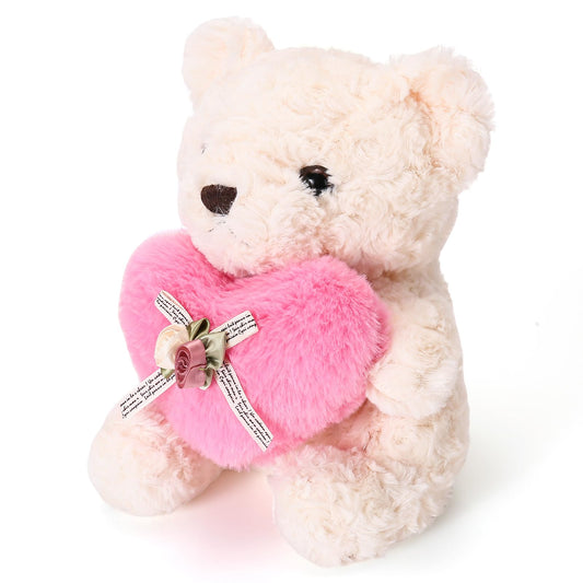 ABEARCAR pink heart teddy bear plush, a soft friend for kids and loved ones.