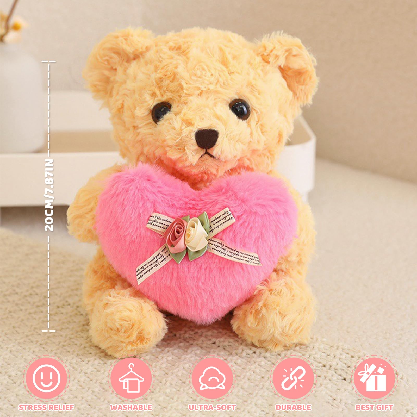 Soft fabric and plush filling visible in ABEARCAR teddy bear close-up.