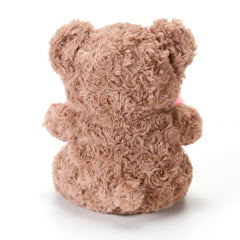ABEARCAR teddy bear with pink bow and roses highlights delicate detail.