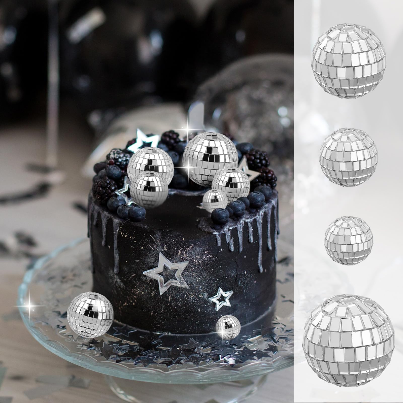 Abeillo disco ball topper 4cm-2 creates wall reflections for party mood.