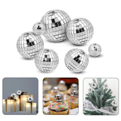 Abeillo disco ball topper 5cm reflecting festive light on cake.