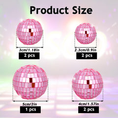 Abeillo pink disco ball cake topper 40mm enhances party ambiance with a mirrored surface