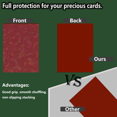 Abejita 100 red card sleeves back view with frosted color for subtle style.