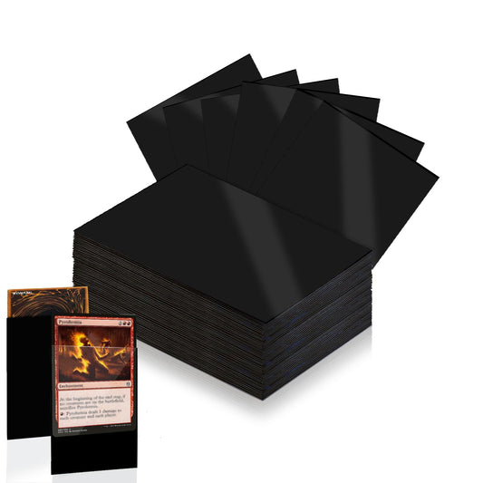 Abejita 300-count black card sleeves shown from the front for privacy.
