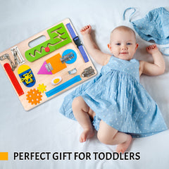 ABERLLS Busy Board button activities refine grip and finger control.
