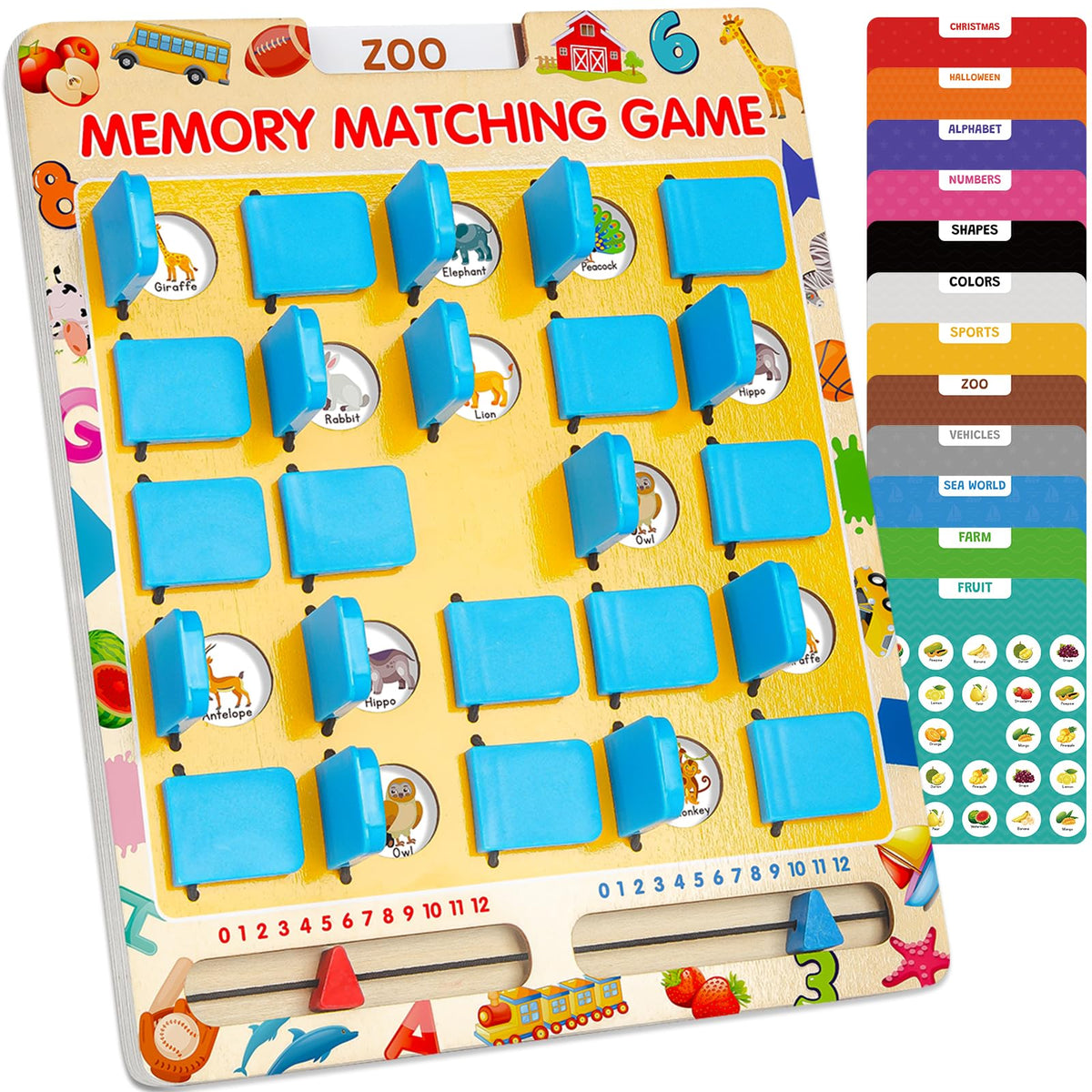 ABERLLS Matching Memory Board with durable wood for screen-free play.