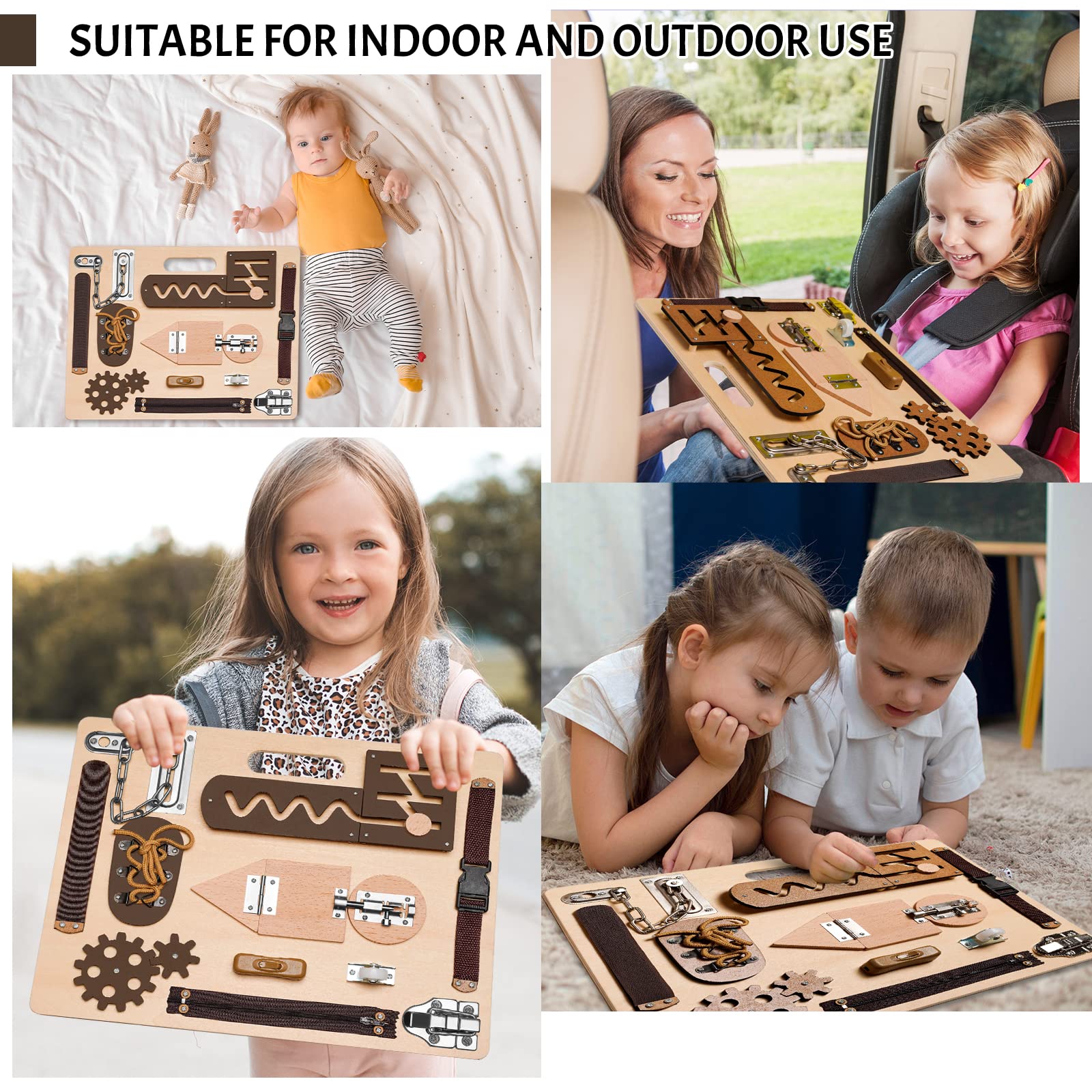 ABERLLS Montessori Busy Board button activity supports precise finger movements during play