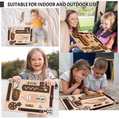 ABERLLS Montessori Busy Board button activity supports precise finger movements during play