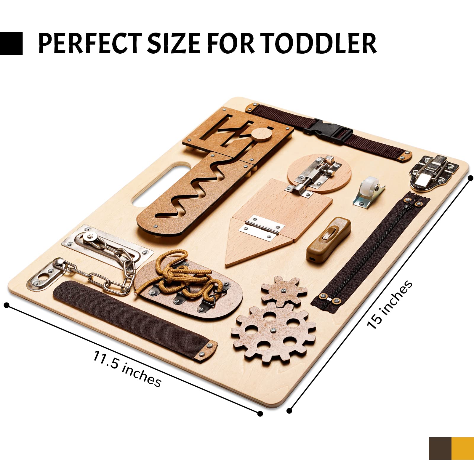 ABERLLS Montessori Busy Board Velcro activity fosters sensory exploration during calm play