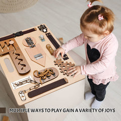ABERLLS Montessori Busy Board zipper encourages finger coordination for self-dressing