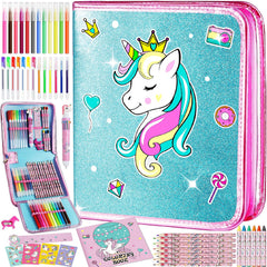 ABERLLS unicorn washables markers set for kids with mess-free coloring on the go