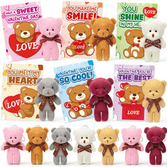 ABERLLS valentines bears with cards for classroom exchanges and cute decor
