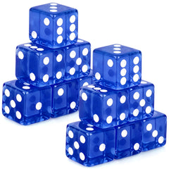 Abilat blue translucent casino dice, 19mm, ideal for smooth rolling in game nights