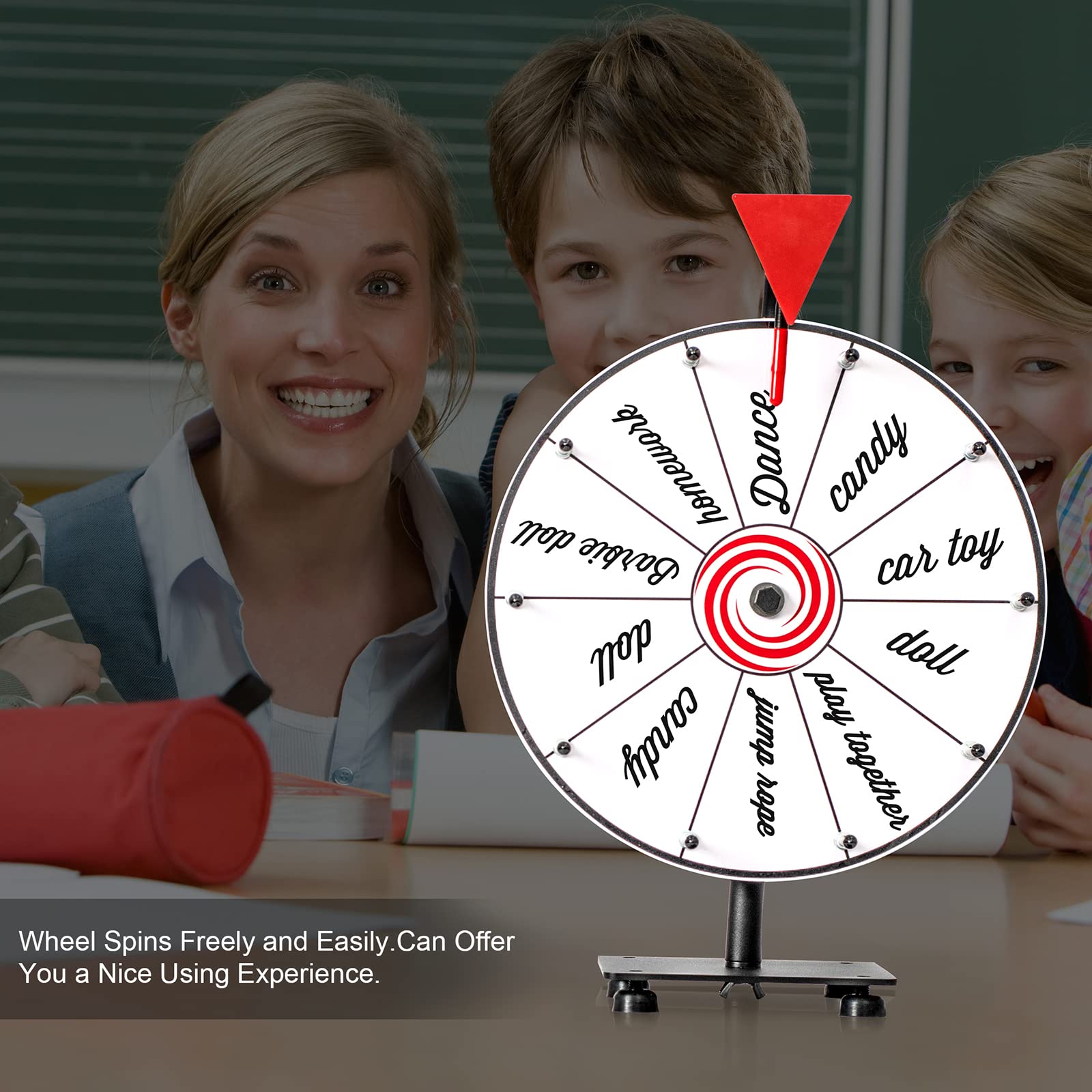 Abitcha prize wheel durable design and supportive frame for portable events.