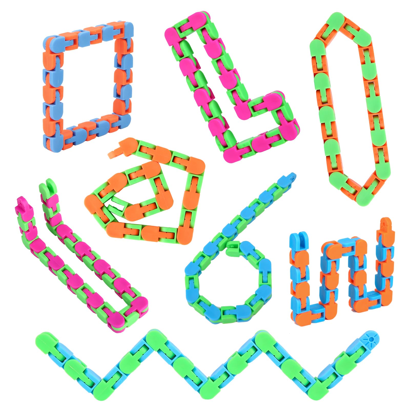Abodhu wacky tracks 24-links 11inch set for tactile focus and play.