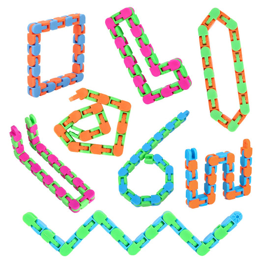 Abodhu wacky tracks 24-links 11inch set for tactile focus and play.